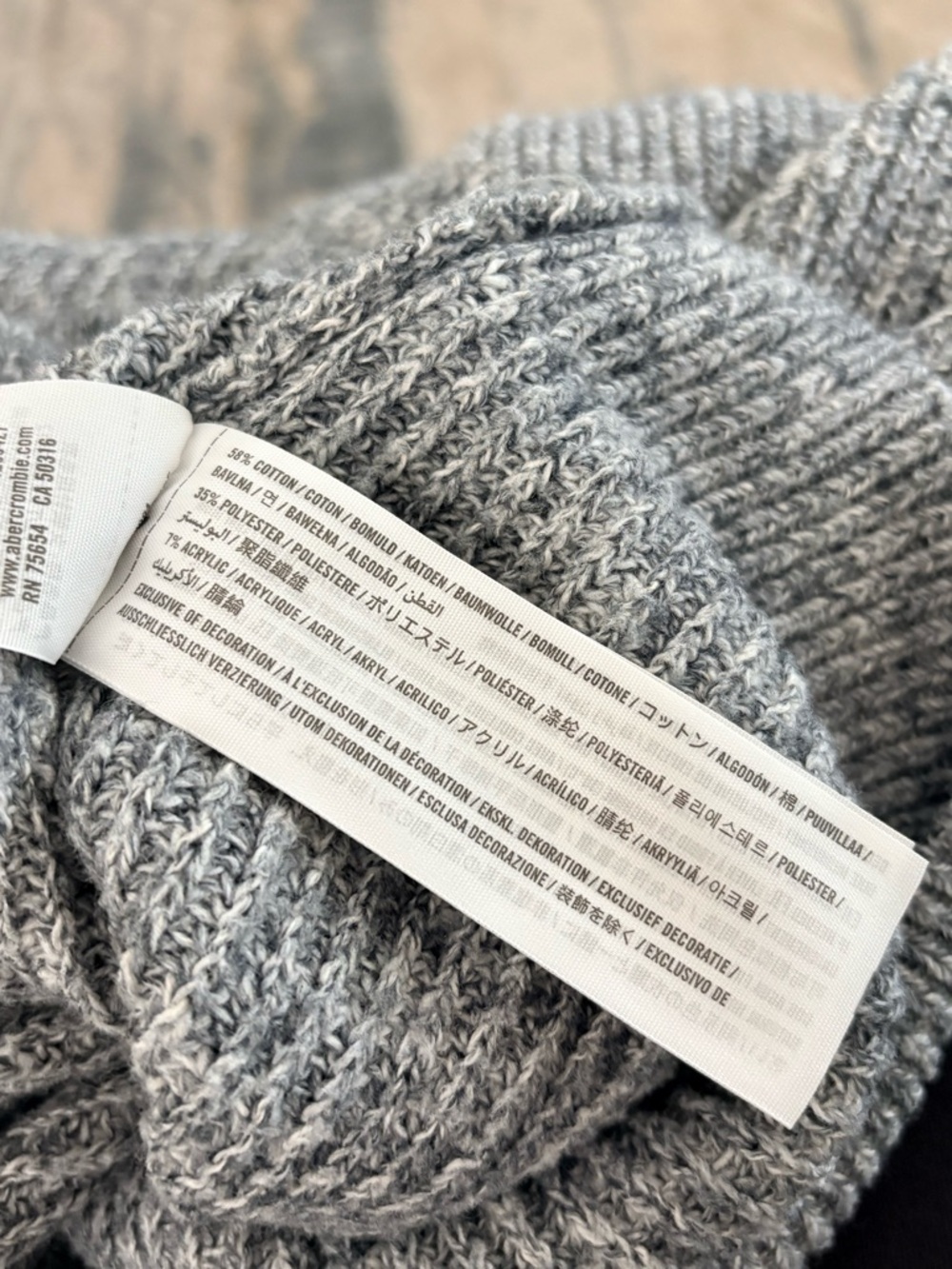 Abercrombie & Fitch Gray Ribbed Wrap Sweater XL - Picture 5 of 6